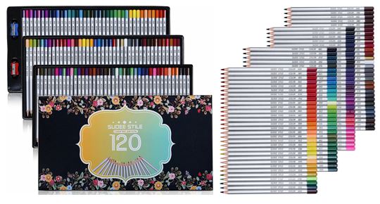 Gold Edition 120 Colored Pencils for Adult Coloring Books, Premier